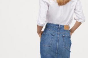 PDP | Denim skirts knee length, Denim skirt outfits, Skirt outfi