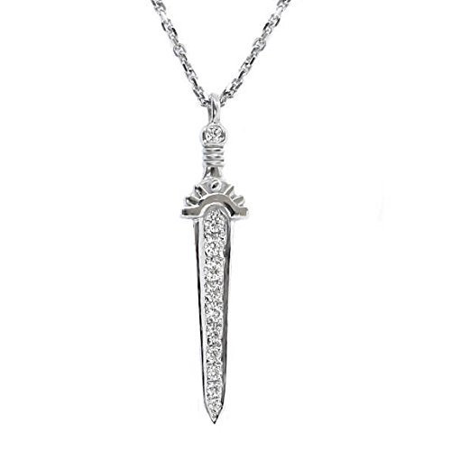 Amazon.com: Dagger sword diamond pendant necklace, unique diamond .
