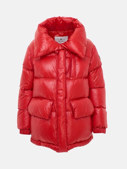 woolrich RED PUFFY ALQUIPPA DOWN JACKET available on www .
