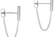 Amazon.com: Minimalist Bar Earrings with Chain Dangle Earrings 925 .