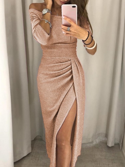 Sexy Off Shoulder Sparkling Bodycon Cocktail Evening Dresses .