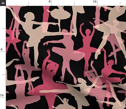 Amazon.com: Spoonflower Fabric - Ballerina Black Background Ballet .