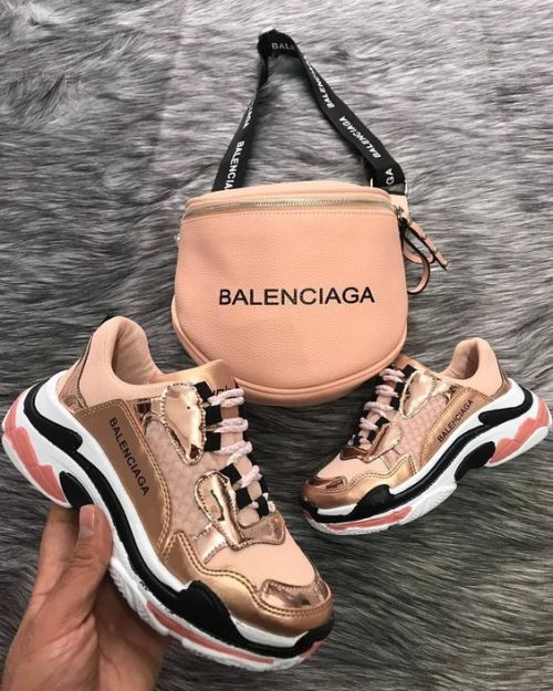 Girl's fashionable sneakers in pinky shades | Balenciaga shoes .