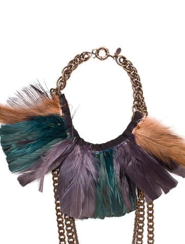 Feather Necklace | Feather necklaces, Lanvin jewelry, Chain link .