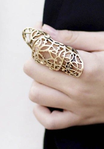 Articulated Armour Ring - bold & pretty, statement finger .