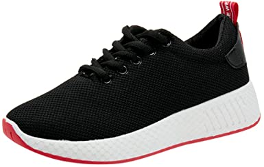 Amazon.com: cobcob Women's Running Shoes,Ladies Mesh Lace Up Solid .