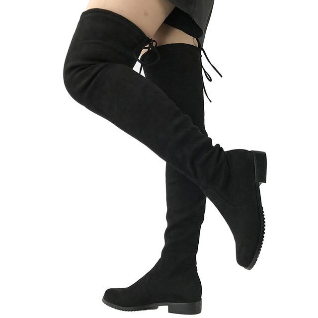 Thigh High Flat Boots Women Over the Knee Boots — GoBli