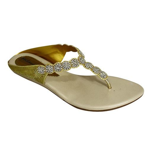 Milano Ladies Golden Party Wear Flats Sandals, Rs 470 /pair United .