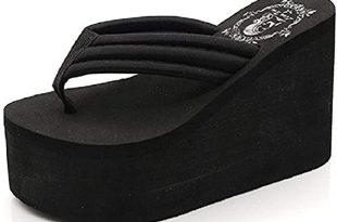 Amazon.com | Hanxue Womens Chunky High Platform Wedge Flip-Flops .