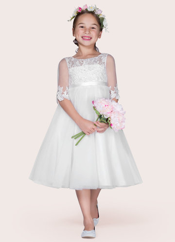 Flower Girl Dresses | White Gowns for Girls - Azaz