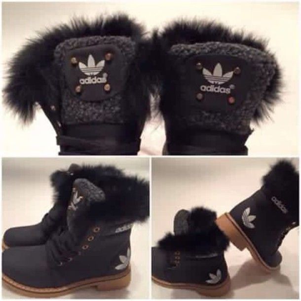 Get the - Wheretoget | Adidas boots, Black fur boots, Adidas shoes .