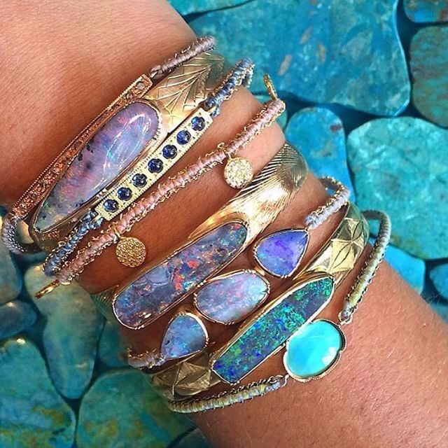 Gemstone stone gem gems raw crystals bracelets. Bohemian style .