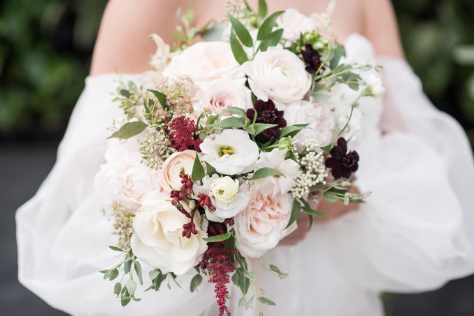 Burgundy and Blush Greenhouse Wedding Ideas | Glamour & Gra