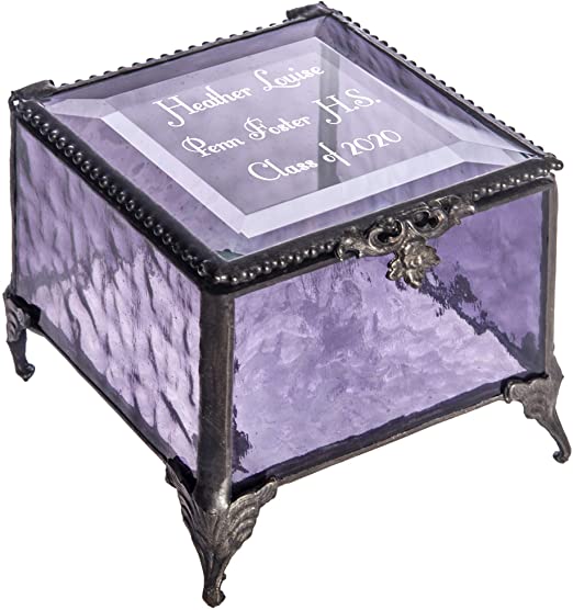 Amazon.com: Personalized Graduation Gift For Her Glass Jewelry Box .