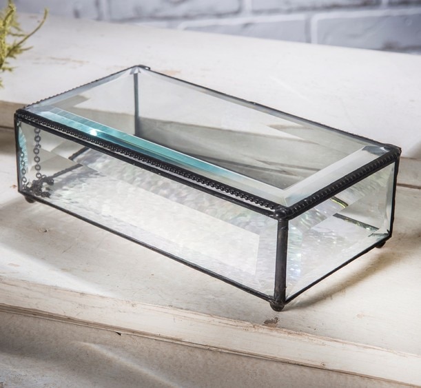 Large Trinket Box | Large Clear Glass Jewelry Box | J. Devlin Box 8