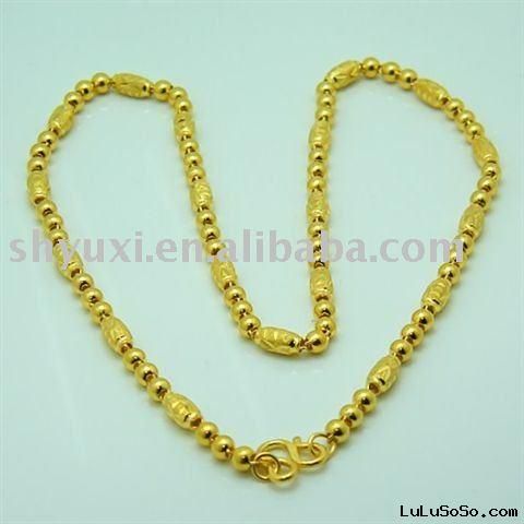 24K Chinese Gold Jewelry | Solid 24K Yellow Gold Luck Beads .