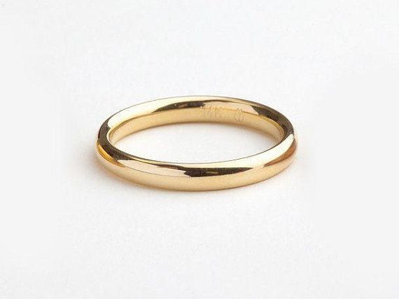 JULY SALE Gold Wedding Ring | Minimal yellow gold ring, man simple .