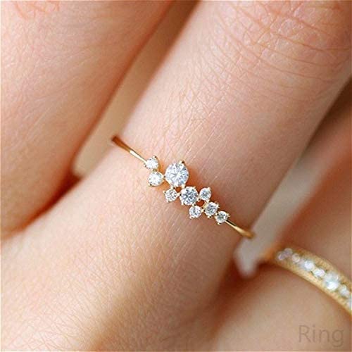 Amazon.com: Simple 18k Gold Rings for Teen Girls White Sapphire .