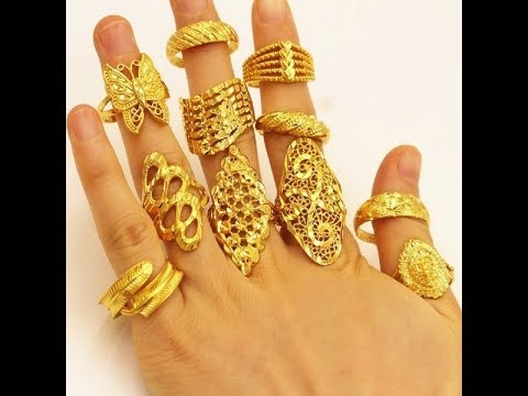 Gold Rings Designs || Dubai Gold Finger Rings Designs - YouTu
