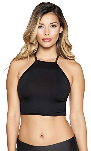 Buy MPITUDE Women's Halter Neck Crop Top with Strappy Back Caged .