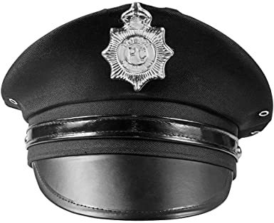 Amazon.com: Police Hat - Cop Hat - Black Captain Hat - Officer Hat .