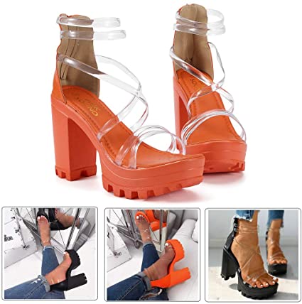 Amazon.com: Sexy Women Sandals High Heels - Ladies Chunky Heels .