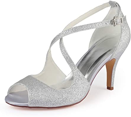 Amazon.com | Emily Bridal Wedding Shoes High Heel Pumps Cross .