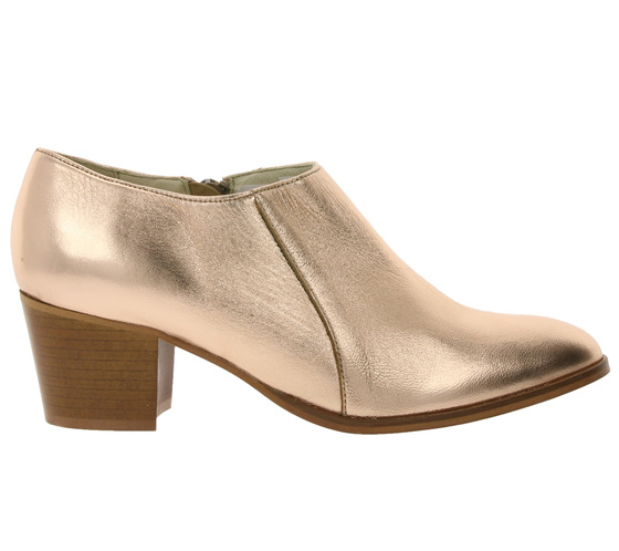 heine shoes stylish ladies high-front pumps in metallic look rose .