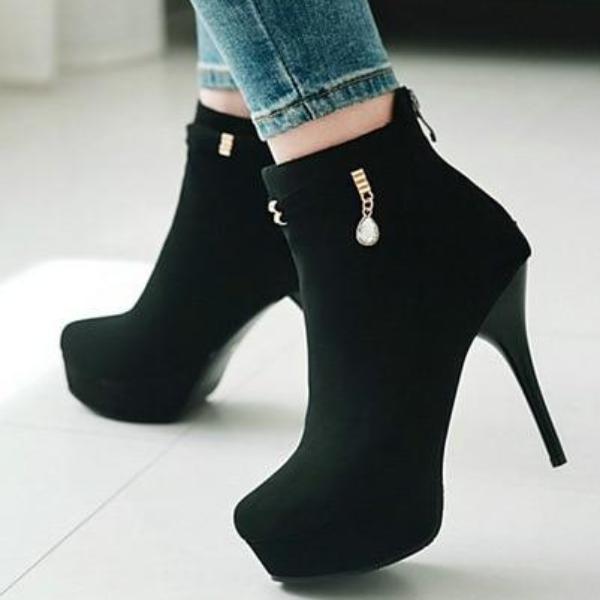 High heel ankle boots for women
