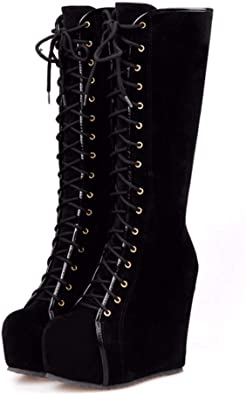 Amazon.com | JOYBI Women Wedges High Heels Boot Height Increasing .