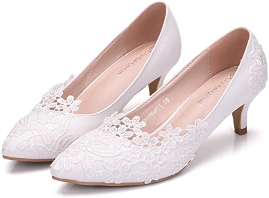 Amazon.com | DXX Wedding Shoes High Heels Sandals, Handmade Lace .