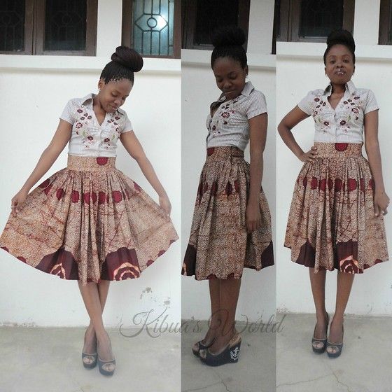 Kibua V High Waist Kitenge Skirt | Kitenge fashion, Fashion .