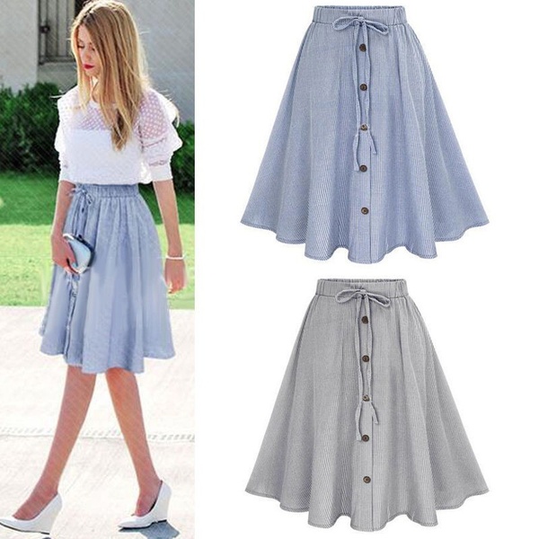 Women's Skirt High Waist Skirts Womens Fashion Women Denim Knee .