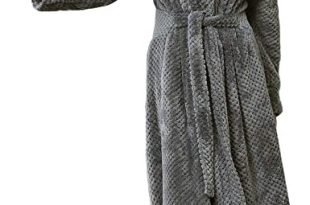 Womens Long Robe Soft Warm Fleece Plush Bathrobe Ladies Sleepwear .