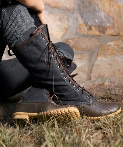 High waxed canvas bean boots. I might be in love. | Boots, Bean .