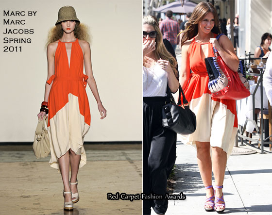 Sidewalk Style: Jennifer Love Hewitt In Marc by Marc Jacobs - Red .