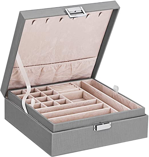 Amazon.com: BEWISHOME Jewelry Box for Women 35 Compartments .