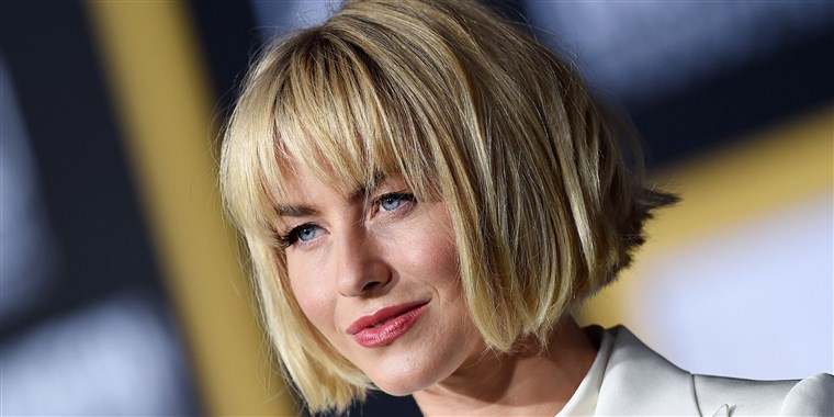 Julianne Hough has a bob haircut with bangs n