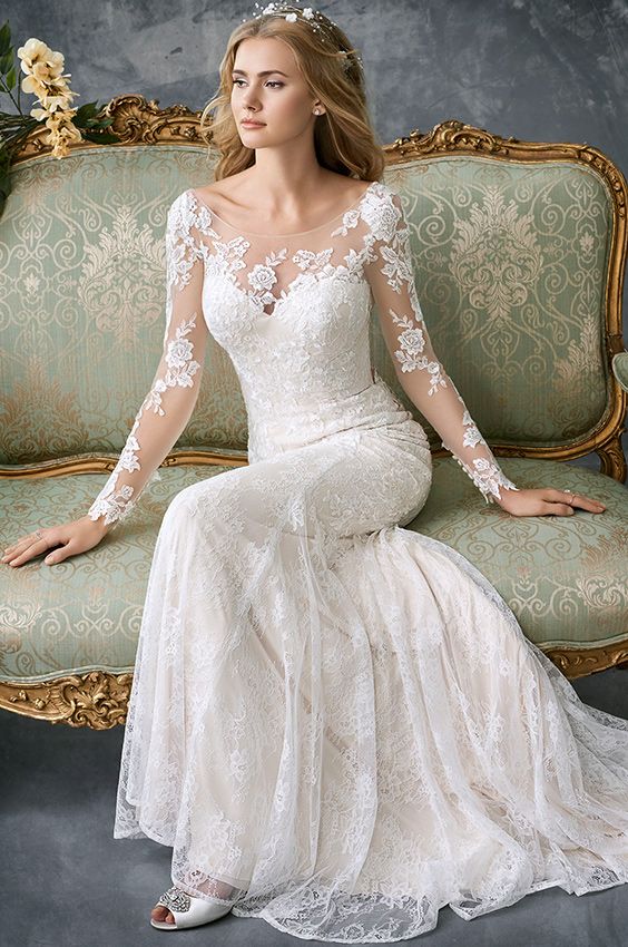 Kenneth Winston 1765 | gorgeous lace fitted gown | illusion and .