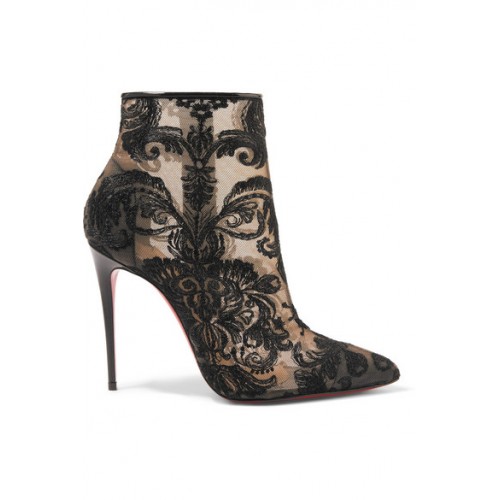Christian Louboutin Gipsy 100 guipure lace ankle boots Women's .
