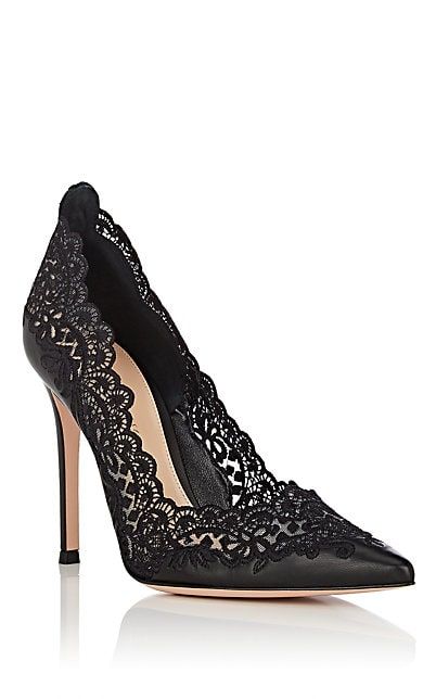 Gianvito Rossi Evie Leather & Lace Pumps - Heels - 505861734 .