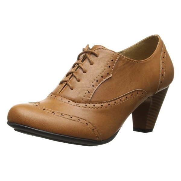 Women's Cuban Chunky Heel Lace-up Ankle Booties Oxford Shoes .