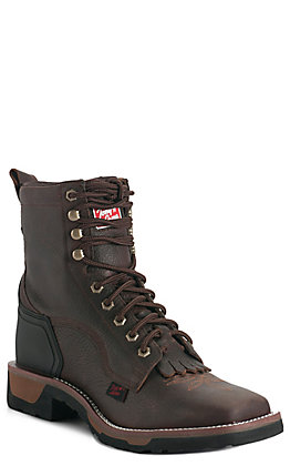 Tony Lama Men's TLX Carthage Brown Square Toe Lace Up Work Boot .