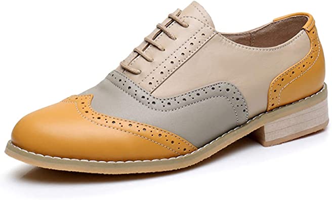 Amazon.com | LaRosa Women's Classical Leather Wing-up Brogues Flat .