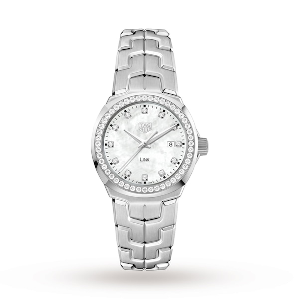 TAG Heuer Link 32mm Diamond Bezel Ladies Watch WBC1316.BA0600 .