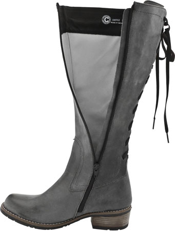 Grey Leather Boots For Women - Boot