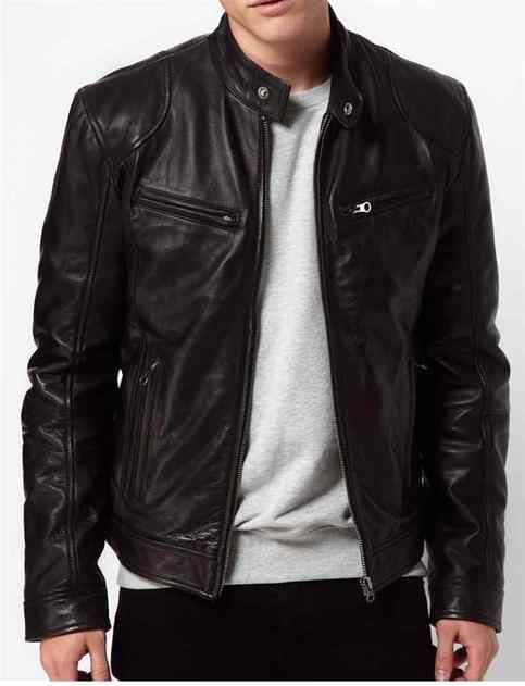 Men black Leather jacket, real leather biker jacket | Leather .