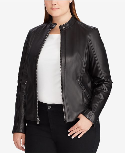 Lauren Ralph Lauren Plus Size Leather Jacket & Reviews - Wom