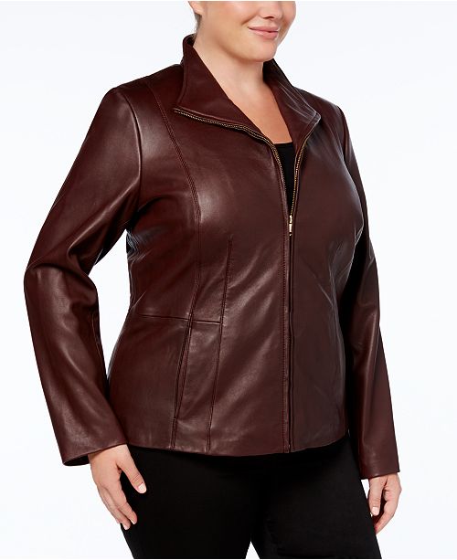 Cole Haan Plus Size Leather Jacket & Reviews - Coats - Women - Macy
