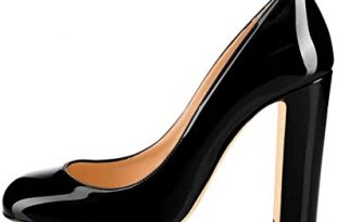 Amazon.com | Fericzot Pumps Women Sexy Patent Leather Round Toe .